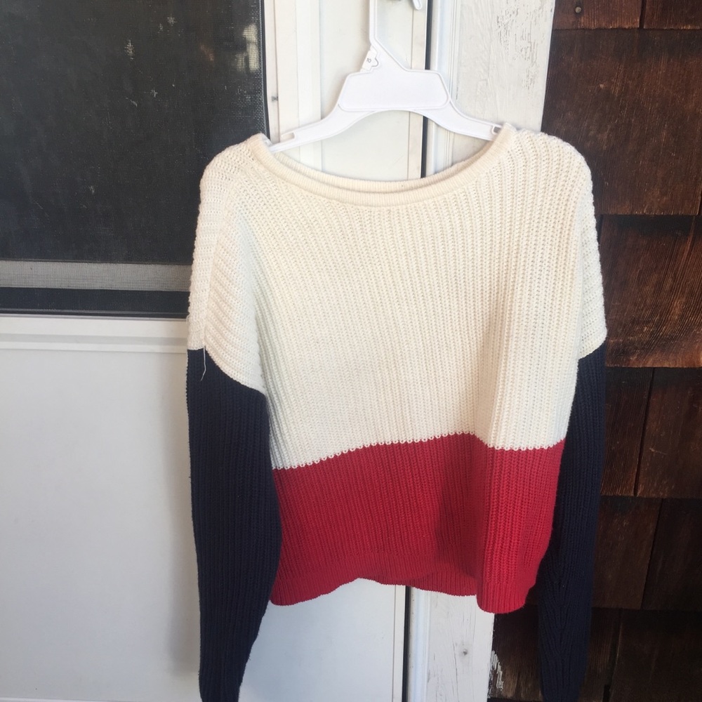 colorblock knit sweater